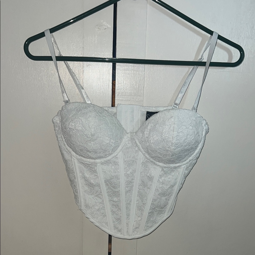 NWOT white corset top